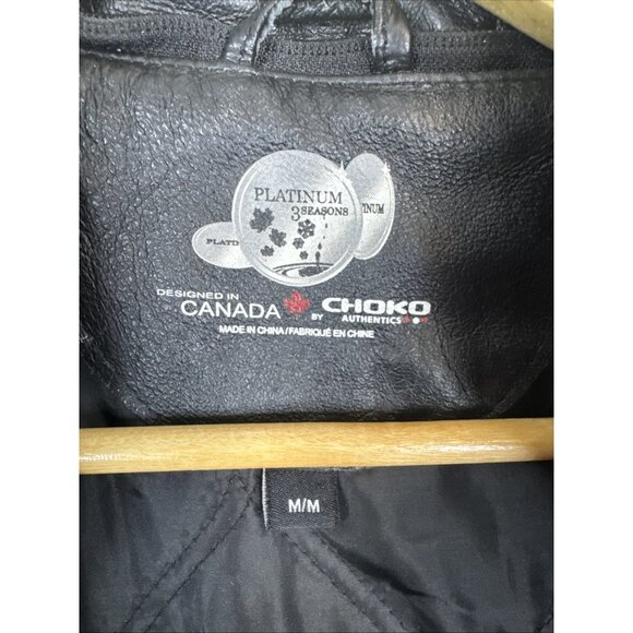 Dodge Leather Jacket Black Choko Platinum 3 Seasons Men M Racer - Picture 7 of 8